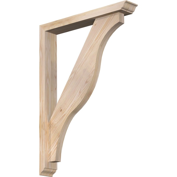 Ekena Millwork Funston Traditional Smooth Bracket w/ Offset Brace, Douglas Fir, 3 1/2"W x 22"D x 30"H BKT0402X22X30FST01SDF - main